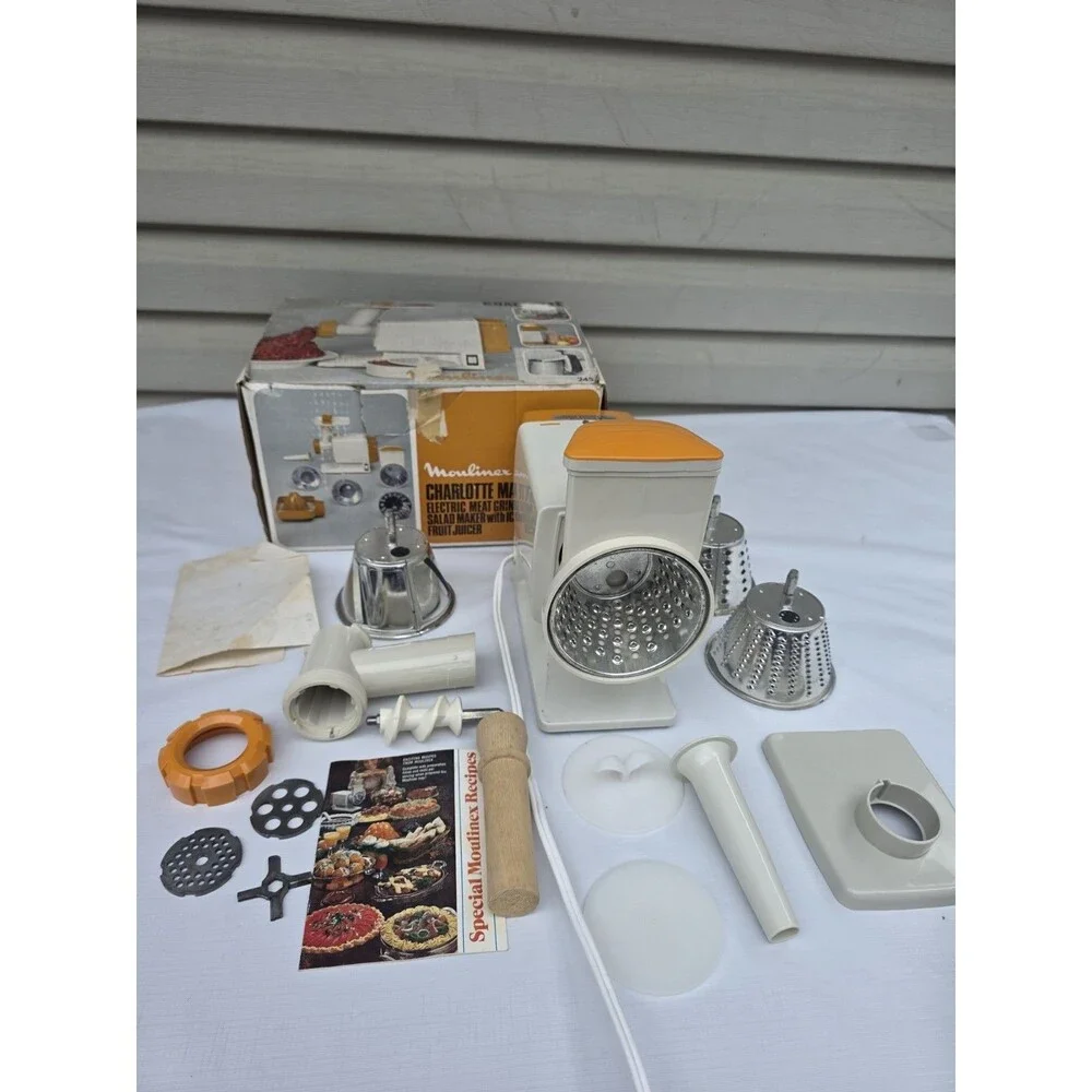 Moulinex Charlotte 308 Juicer Meat Grinder Salad Maker W/ Box & Manual